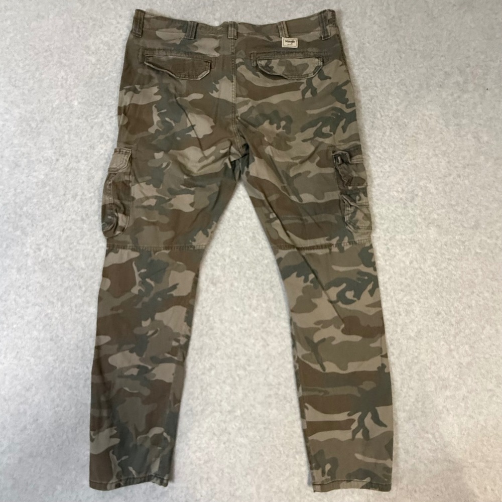 Wrangler Mens Regular Taper Camo Cargo Pants Grn/Brown Woodland Camouflage 38x31 - Picture 12 of 15